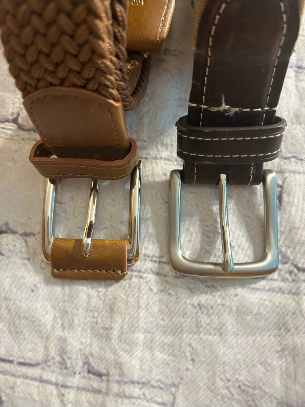PEBBLE BEACH GENUINE LEATHER CANVAS SIZE 38 CARMEL BROWN STRETCH BELTS